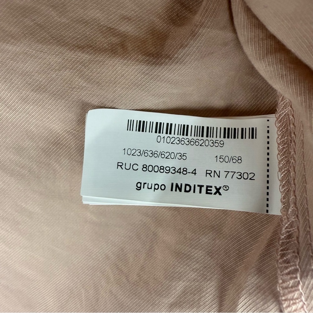 New Zara Kids 11-12 Light Pink Wrap Asymmetrical Button-Down Dress Shirt - Picture 4 of 7